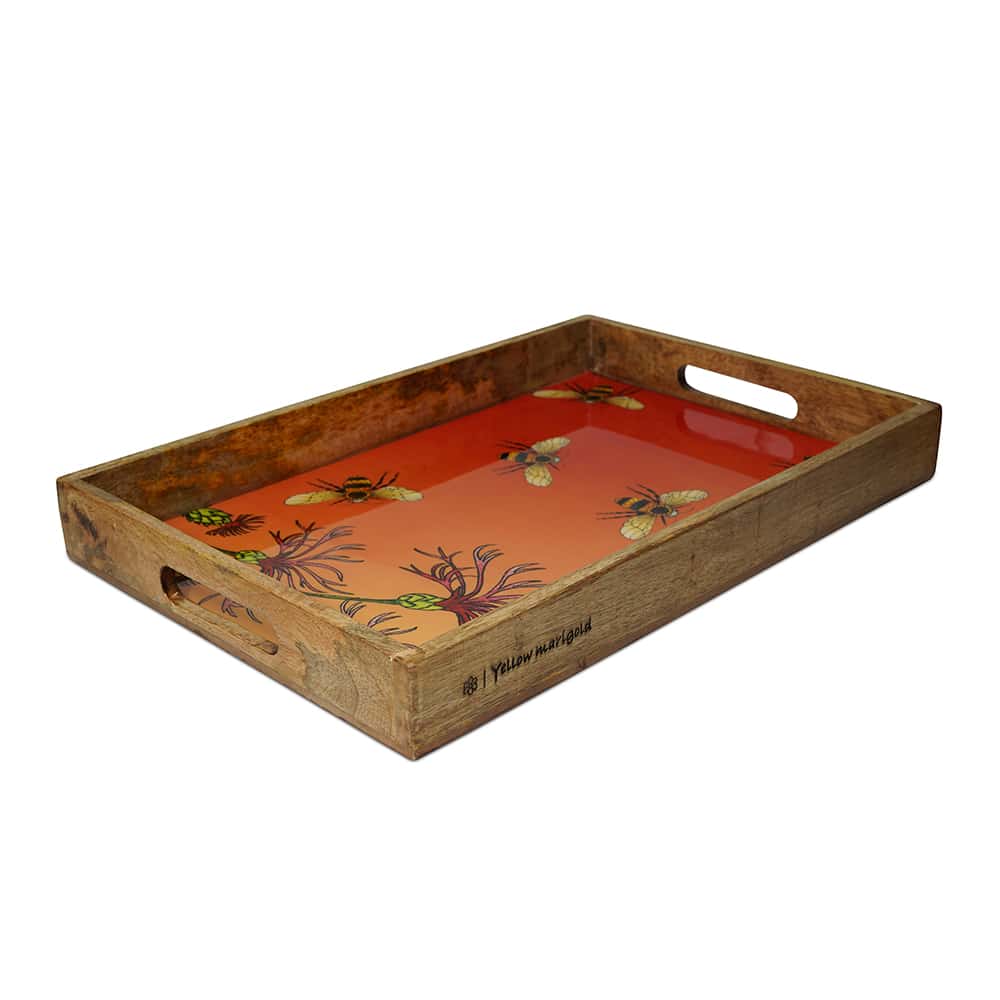 Rectangle Tray - Bees in Paradise (Carrot)