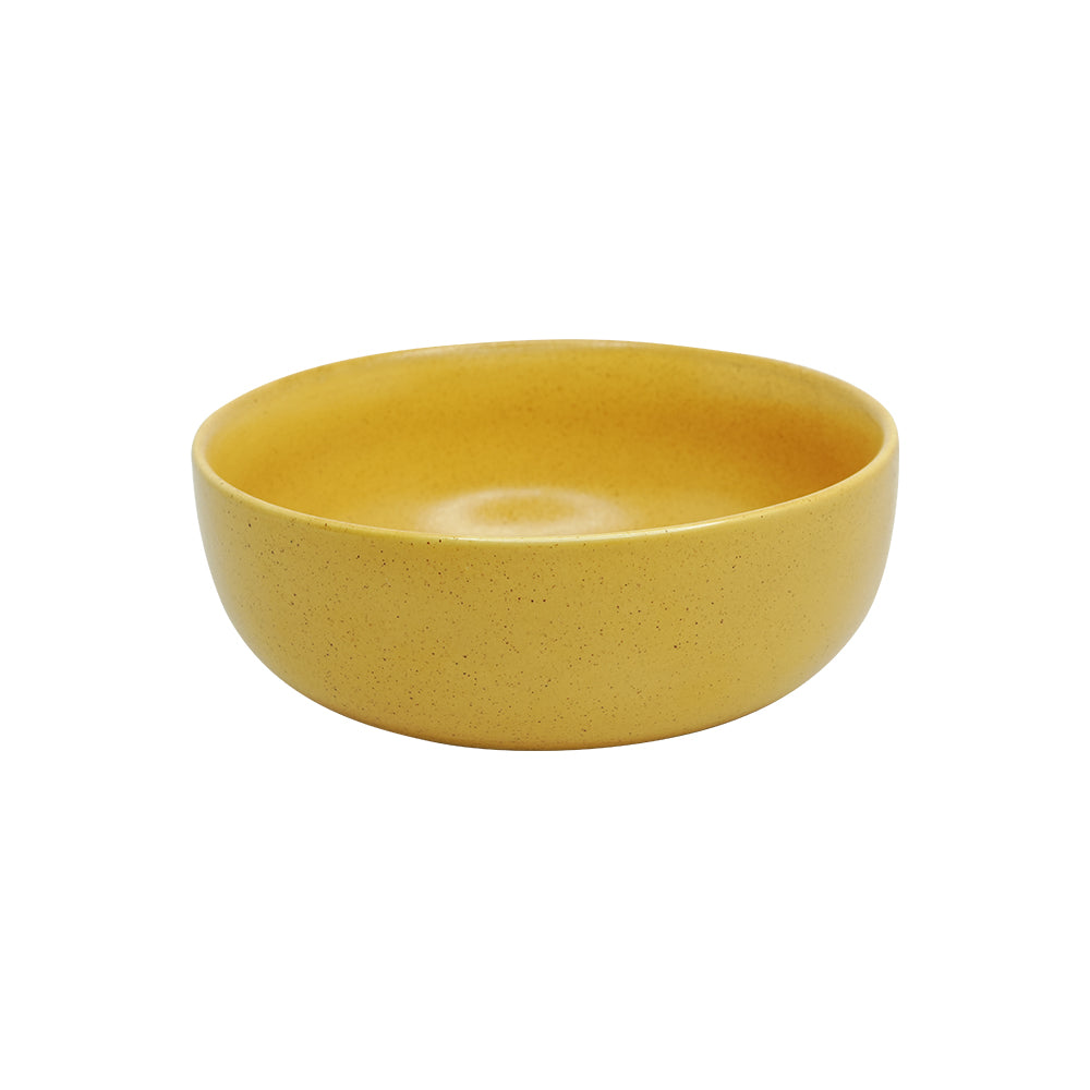 Yellow Marigold Desert Sky serving bowl set – handcrafted fine porcelain bowls in sky-blue and sand-yellow hues, ideal for elegant dining.