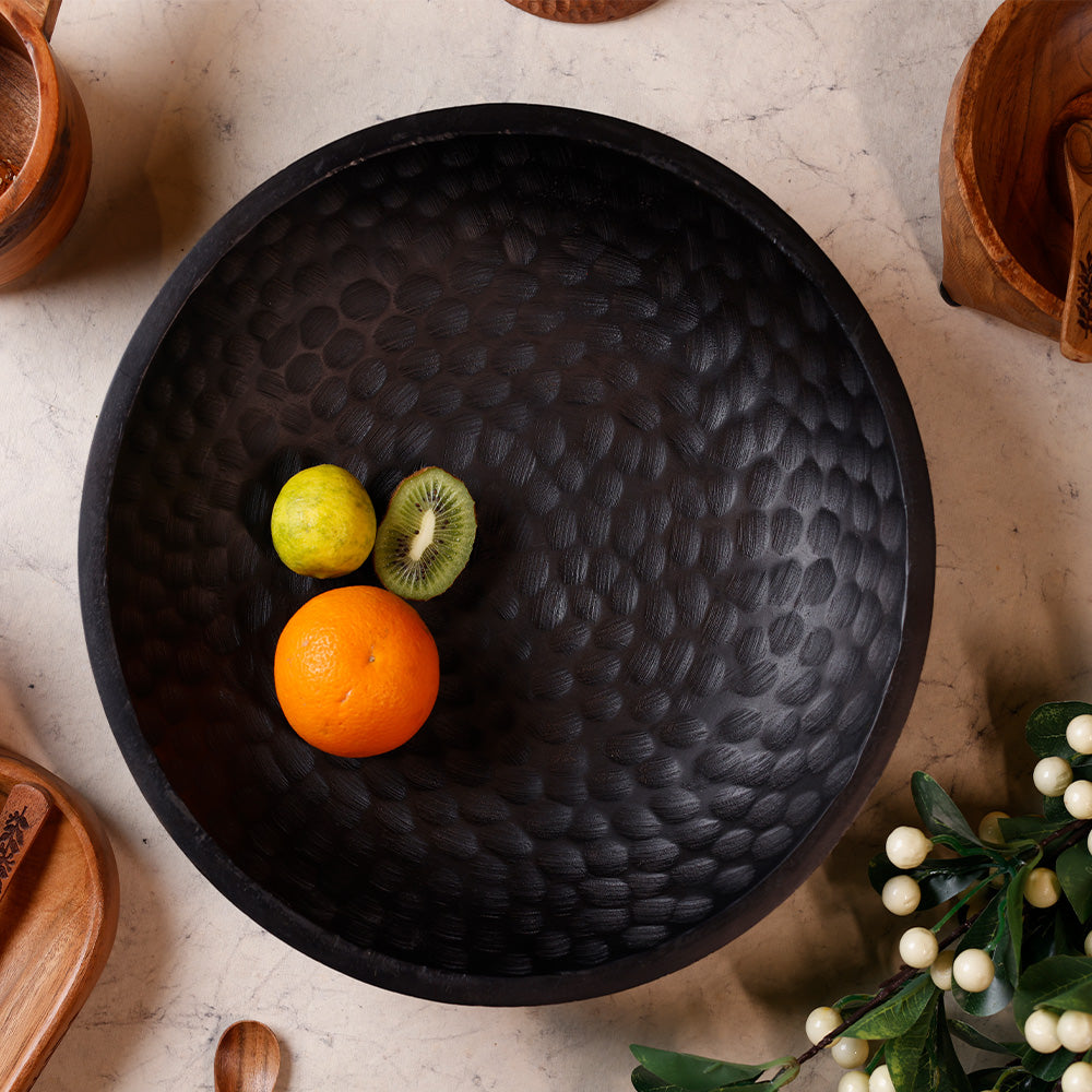 Ebony - Large Hammered Bowl - 14 inch