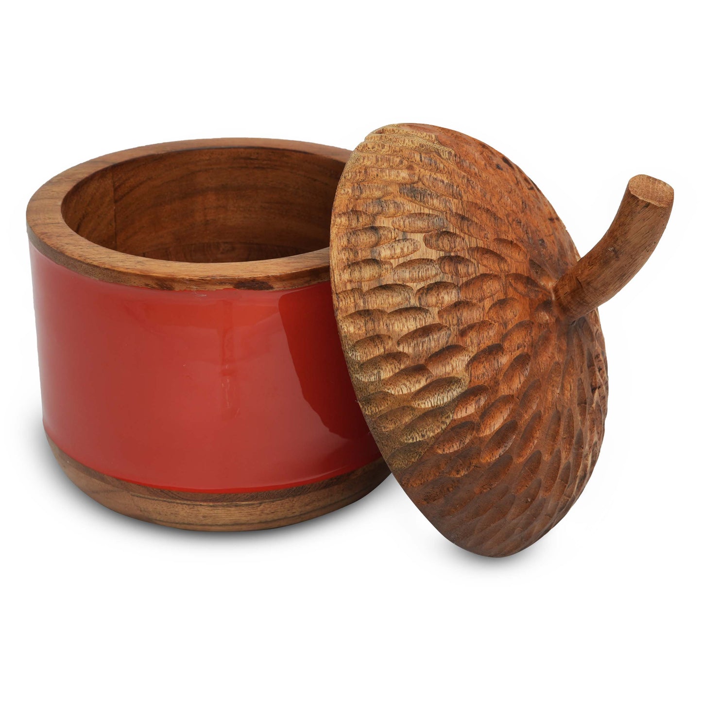 Acorn Jar handcrafted in Solid Wood