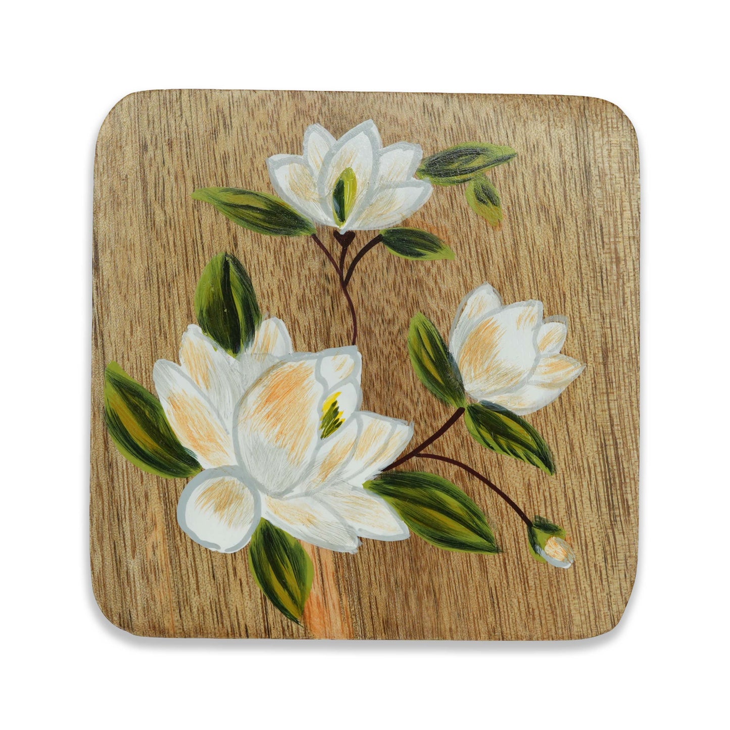 Handpainted Square Coasters - Sweet Magnolias