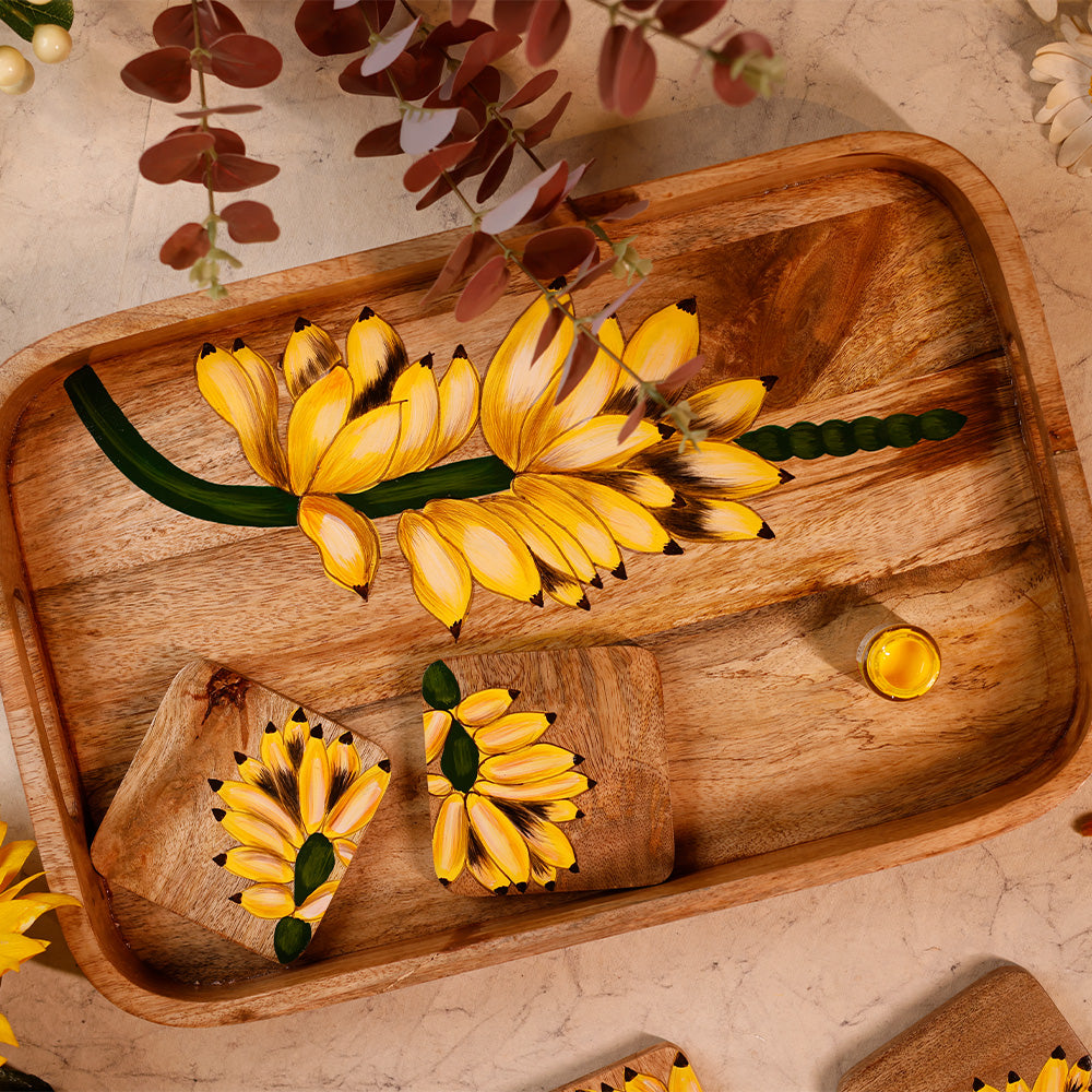 Handpainted Rectangular Tray - Banana Bunch