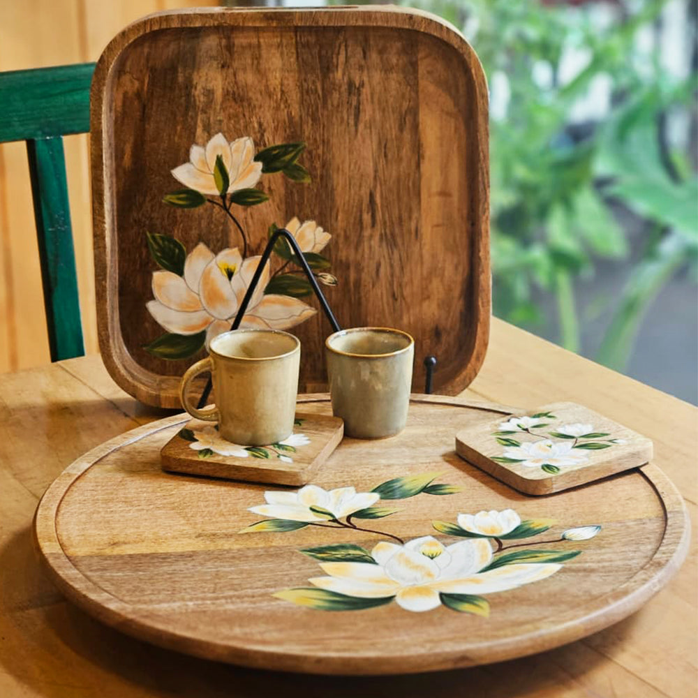 Handpainted Lazy Susan - Sweet Magnolias