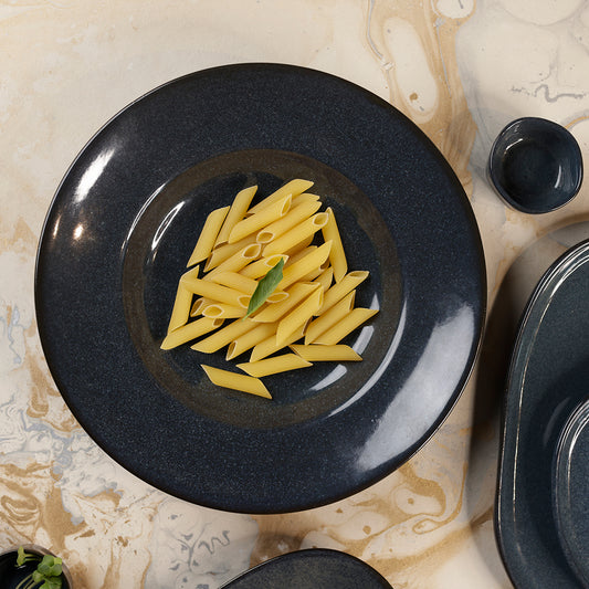Pasta Plate 10.5 inch Night Blue- Warp (Set of 4)