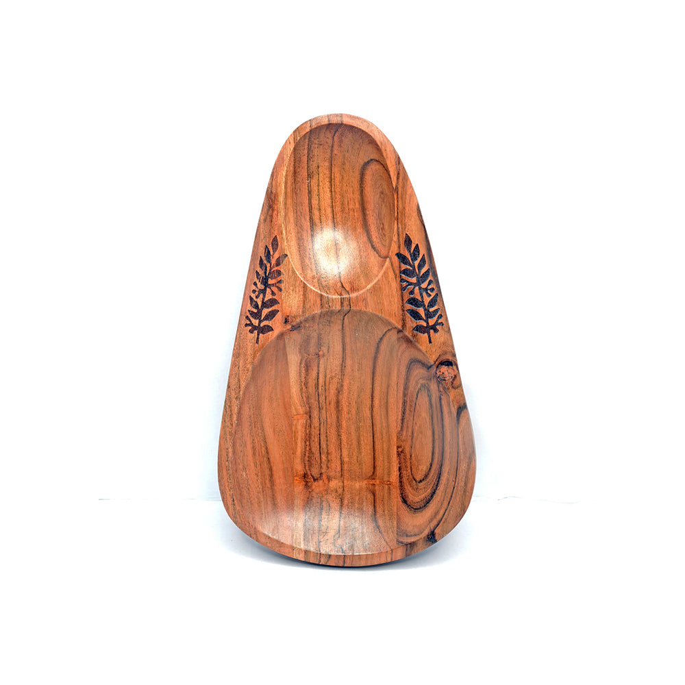 Masai Drop Platter with Leaf Etching