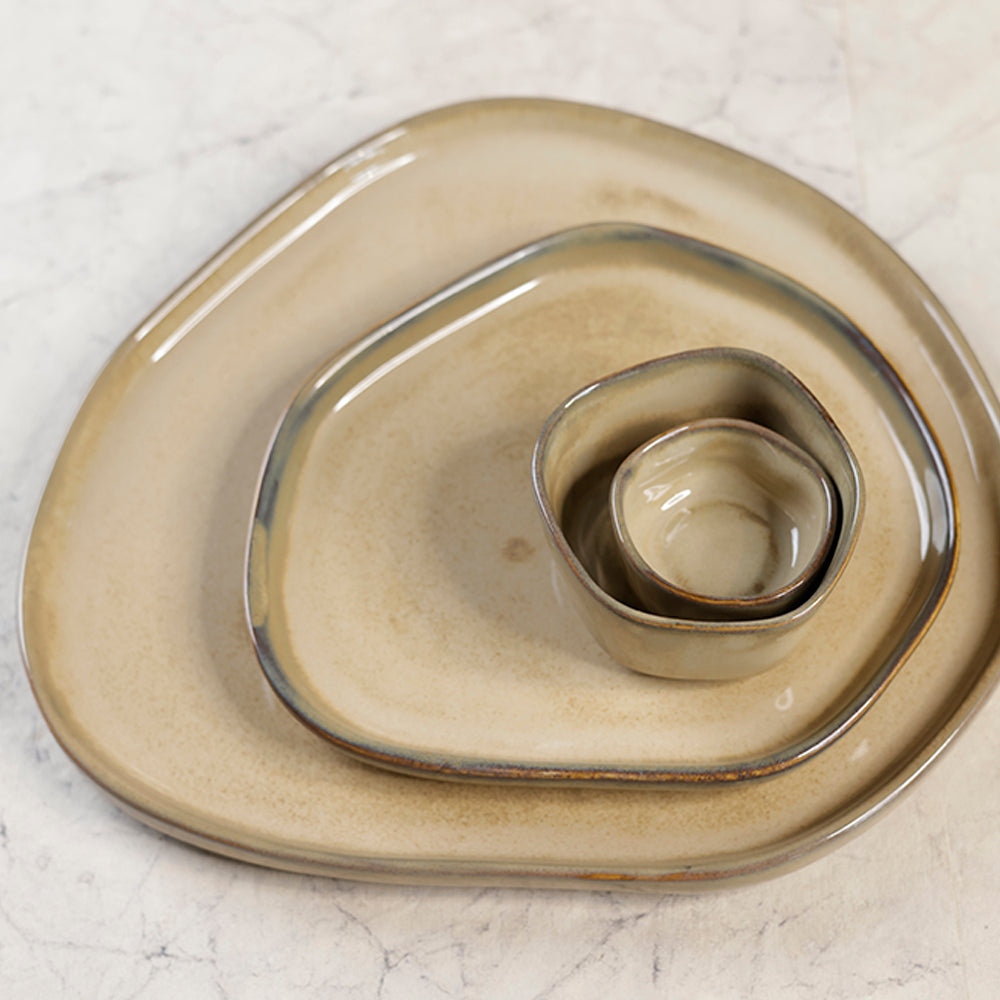 Quarter Plate 8 inch, Moon White - Warp (Set of 4)