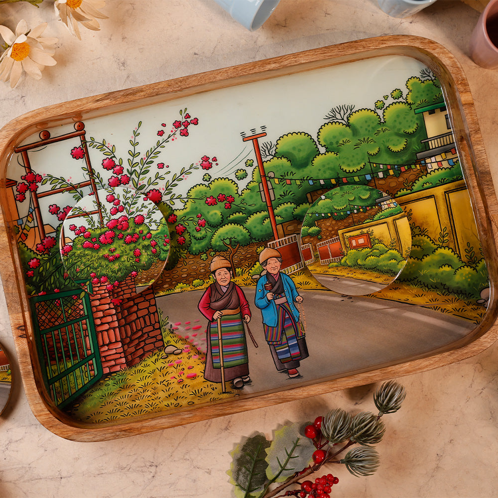 Rectangle Tray - Echoes of Dehradun - Rajpur Dreams