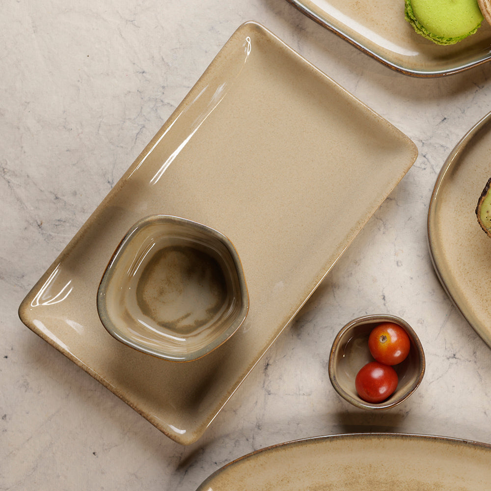Reactangular Platter Small, Moon White - Warp