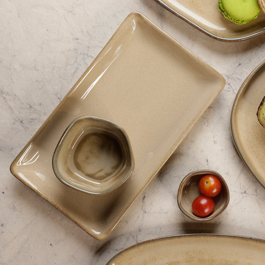 Reactangular Platter Small, Moon White - Warp