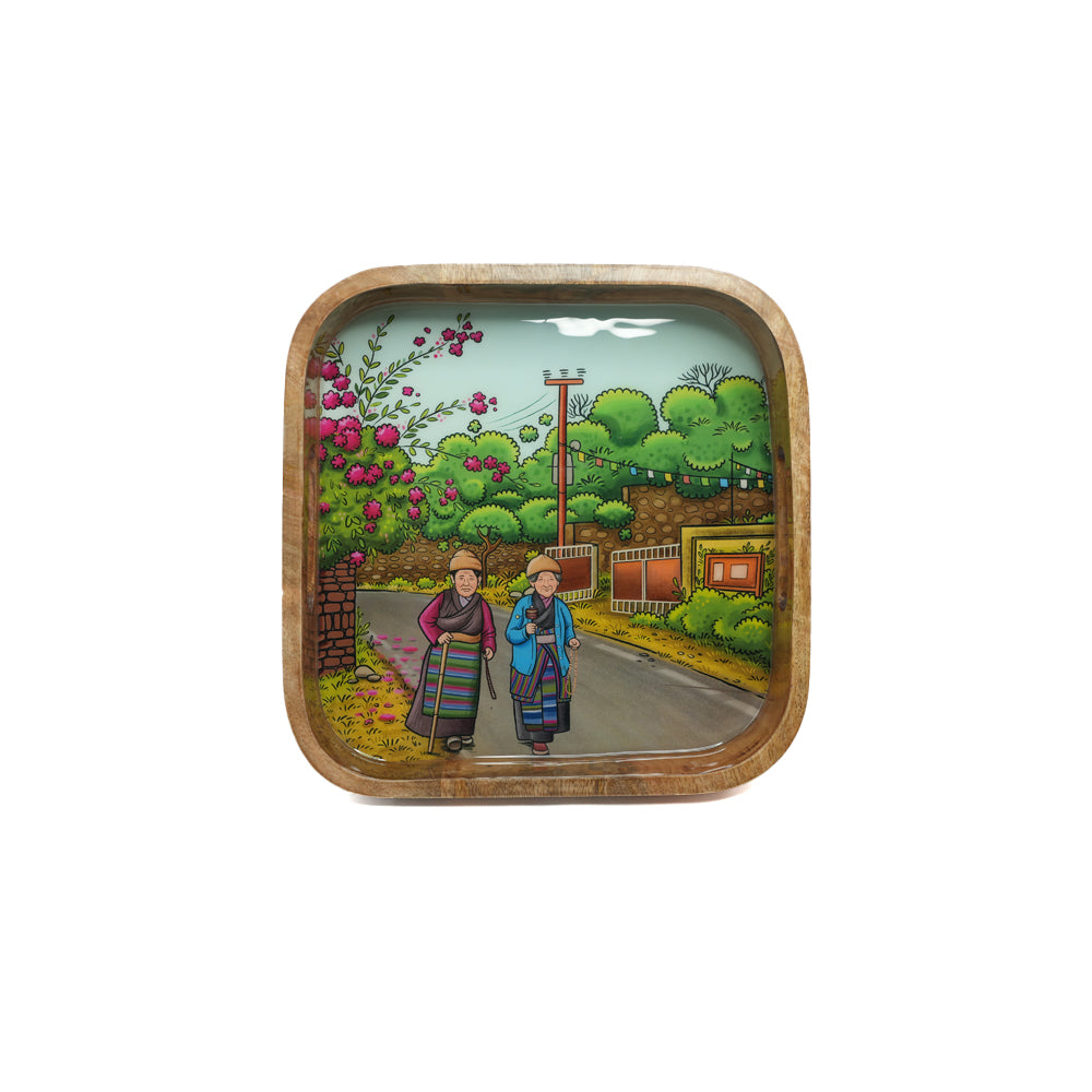 Square Tray - Echoes of Dehradun - Rajpur Dreams