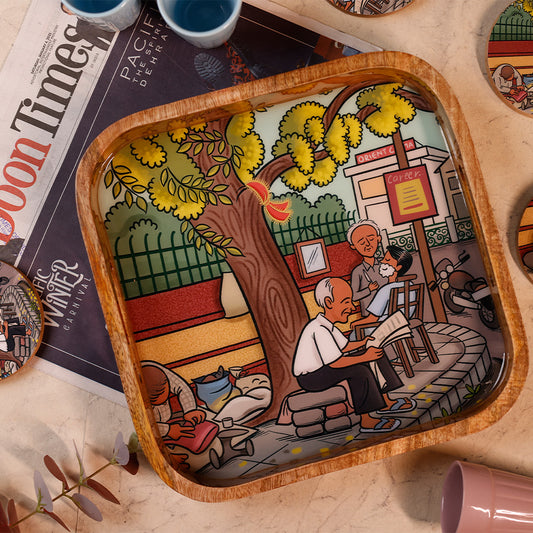 Square Tray - Echoes of Dehradun - Kanak Chowk