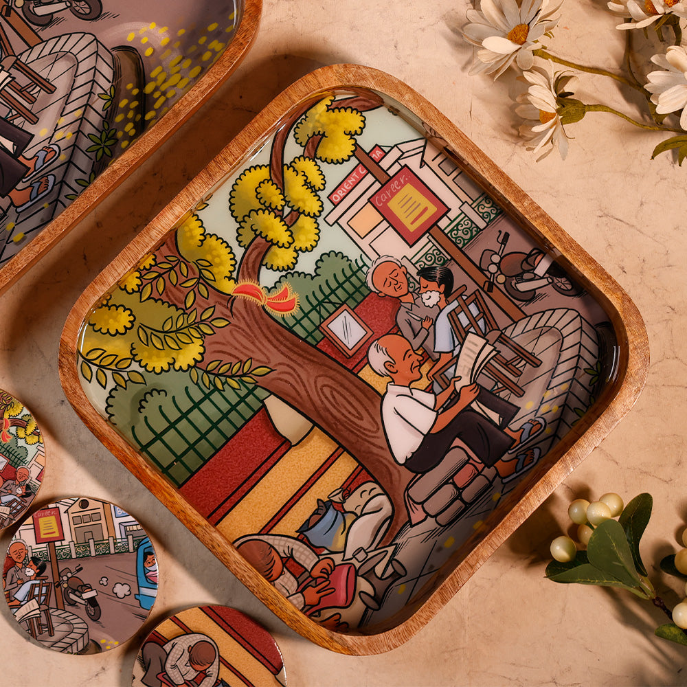 Square Tray - Echoes of Dehradun - Kanak Chowk