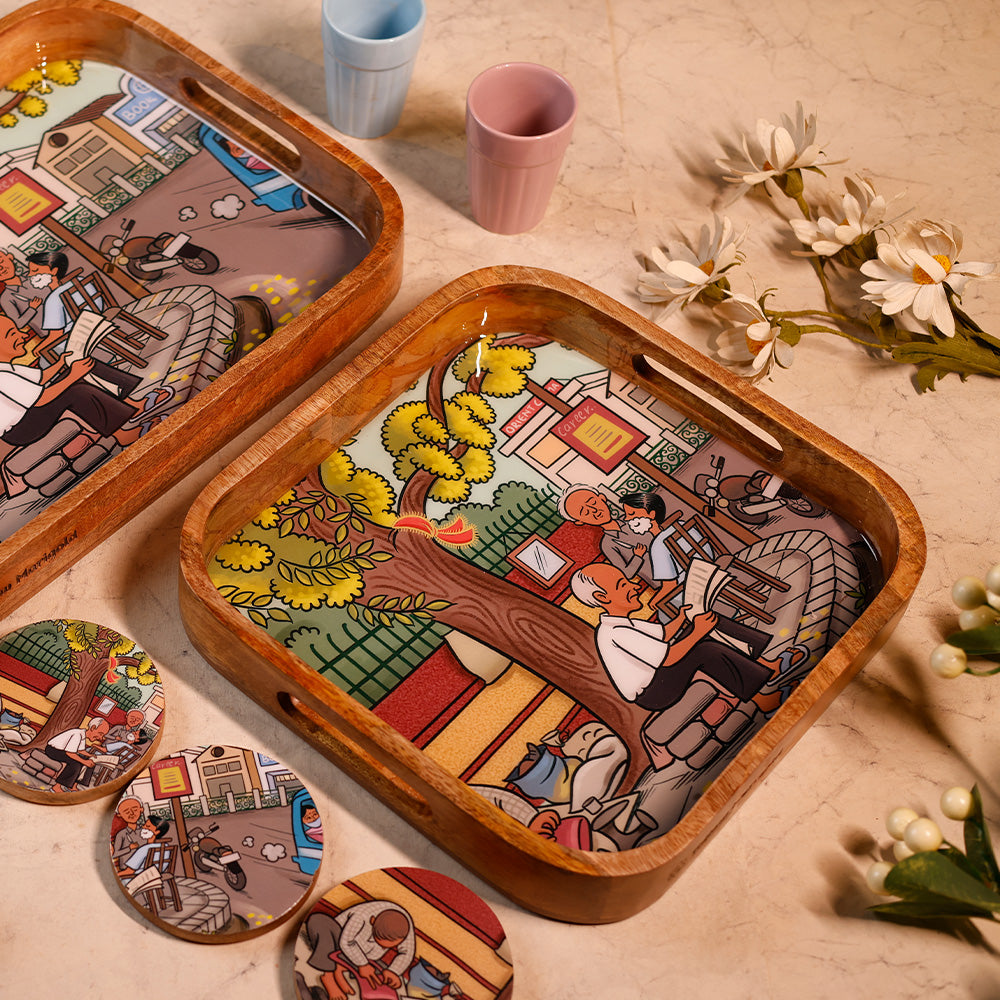 Square Tray - Echoes of Dehradun - Kanak Chowk