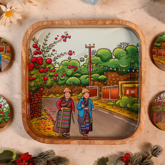 Square Tray - Echoes of Dehradun - Rajpur Dreams