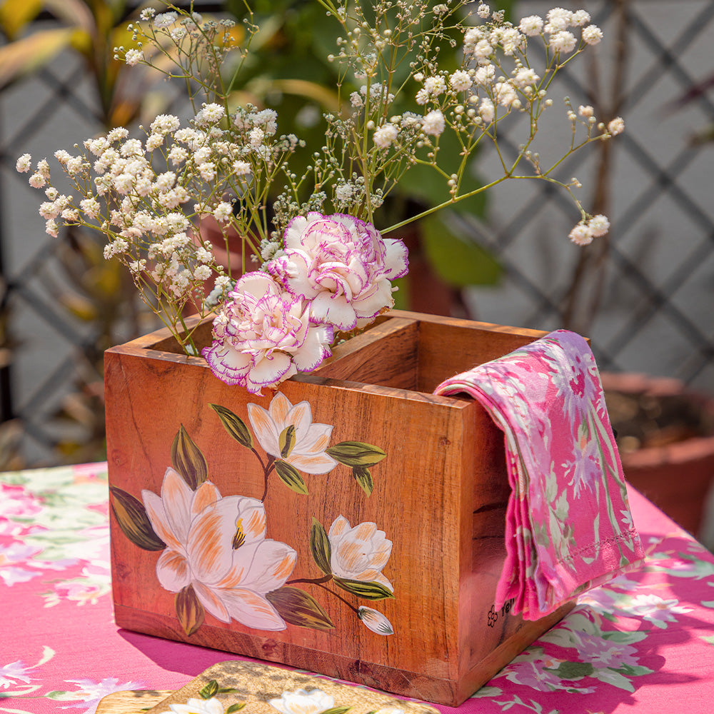 Handpainted Caddy - Sweet Magnolias