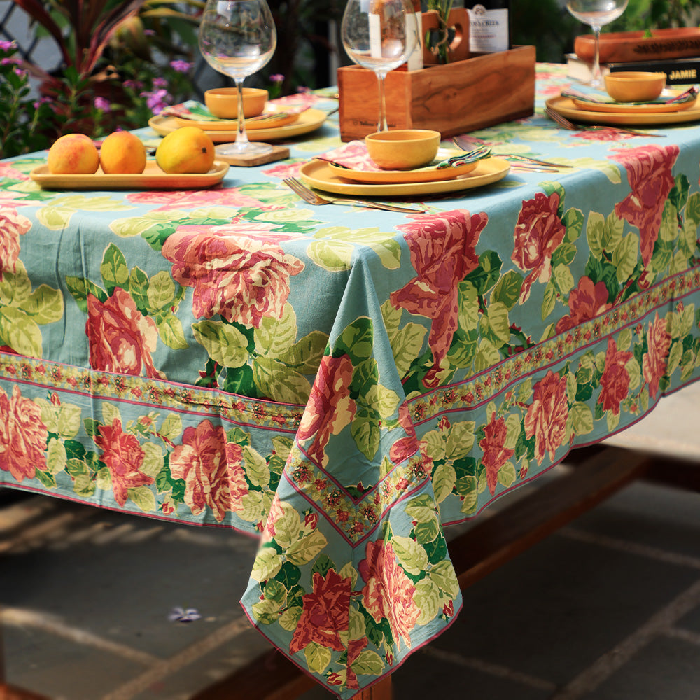 Table Cover - Austin Rose Aqua