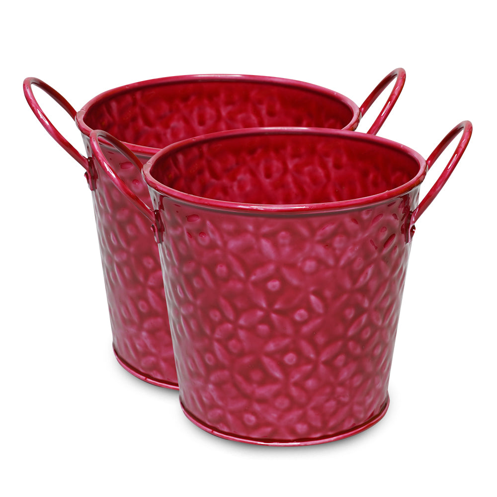 yellowmarigold-flower-pots-red