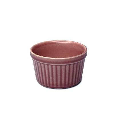 Yellow Marigold Basics Ramekin Bowl Set (6) – Mediterranean Pink, handcrafted ceramic dessert bowls in soft matte pink.