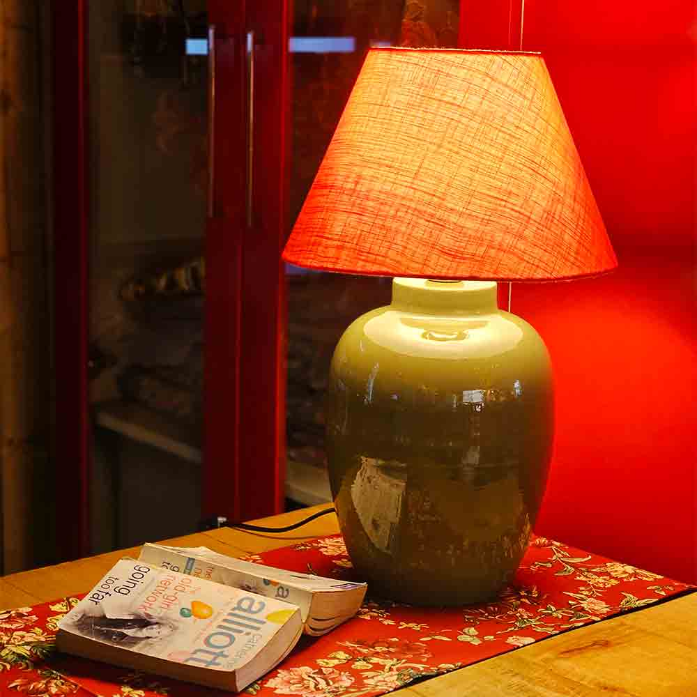 Yellow Marigold Aura metal table lamp — durable metal lamp for sustainable home lighting and décor