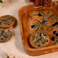 Handpainted Round Coasters - Black Olives