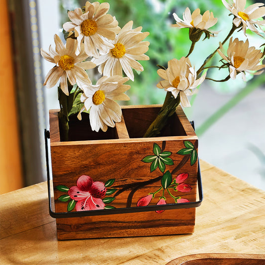 Handpainted Caddy - Pink Azalea