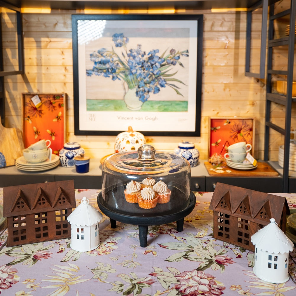 Christmas Cottage Metal Tealight House – Handcrafted Décor