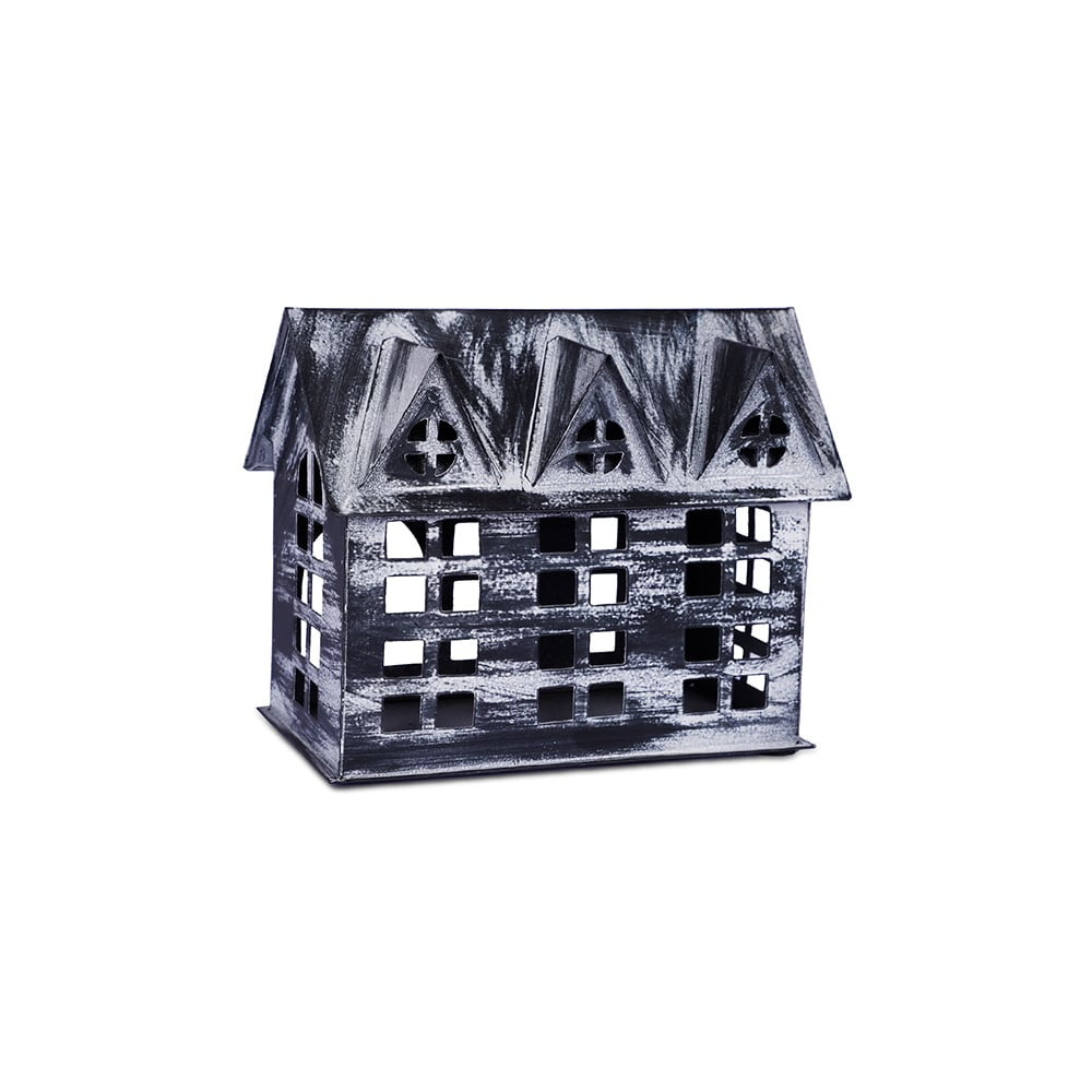 Christmas Cottage Metal Tealight House – Handcrafted Décor