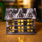 Christmas Cottage Metal Tealight House – Handcrafted Décor