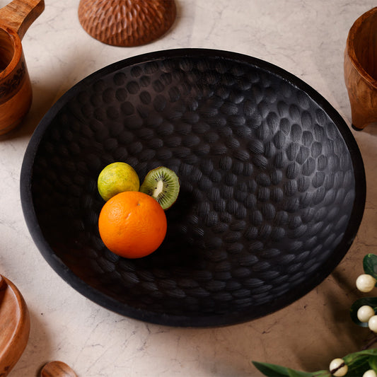 Ebony - Large Hammered Bowl - 14 inch