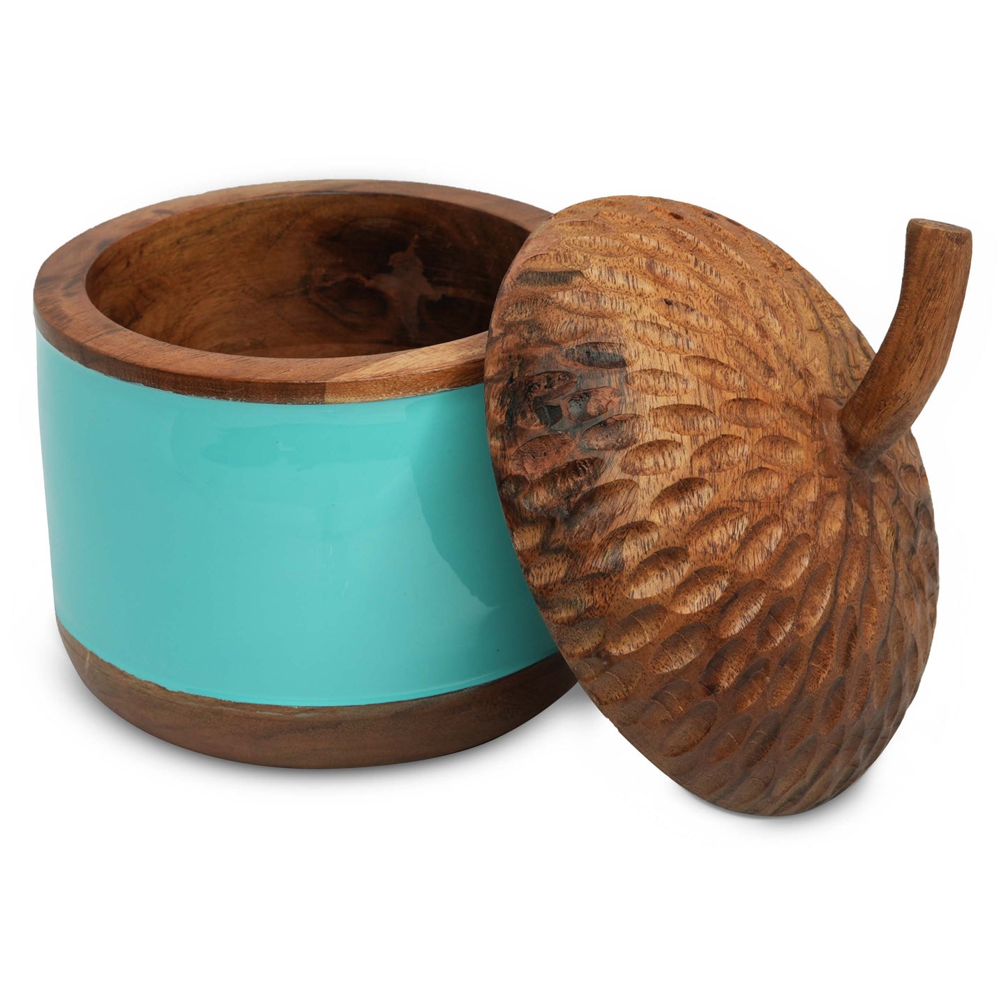 Acorn Jar - Solid Wood Hand Chiseled Collectable