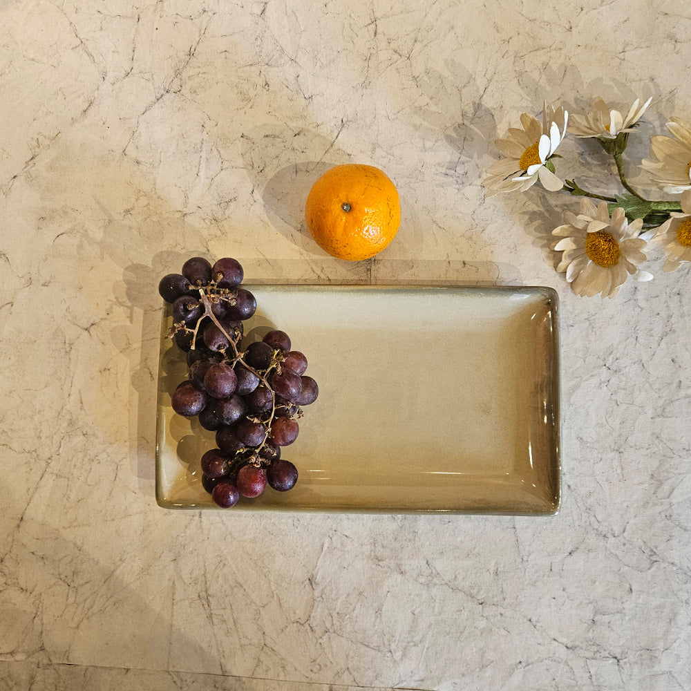 Rectangular Platter Large, Moon White - Warp