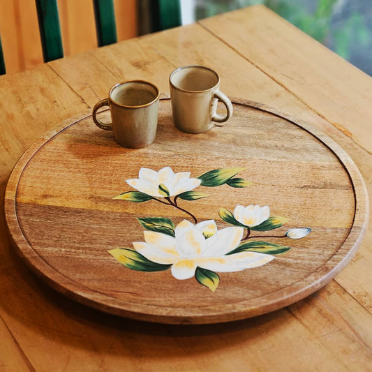 Handpainted Lazy Susan - Sweet Magnolias