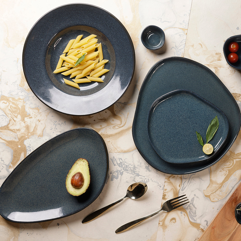 Pasta Plate 10.5 inch Night Blue- Warp (Set of 4)