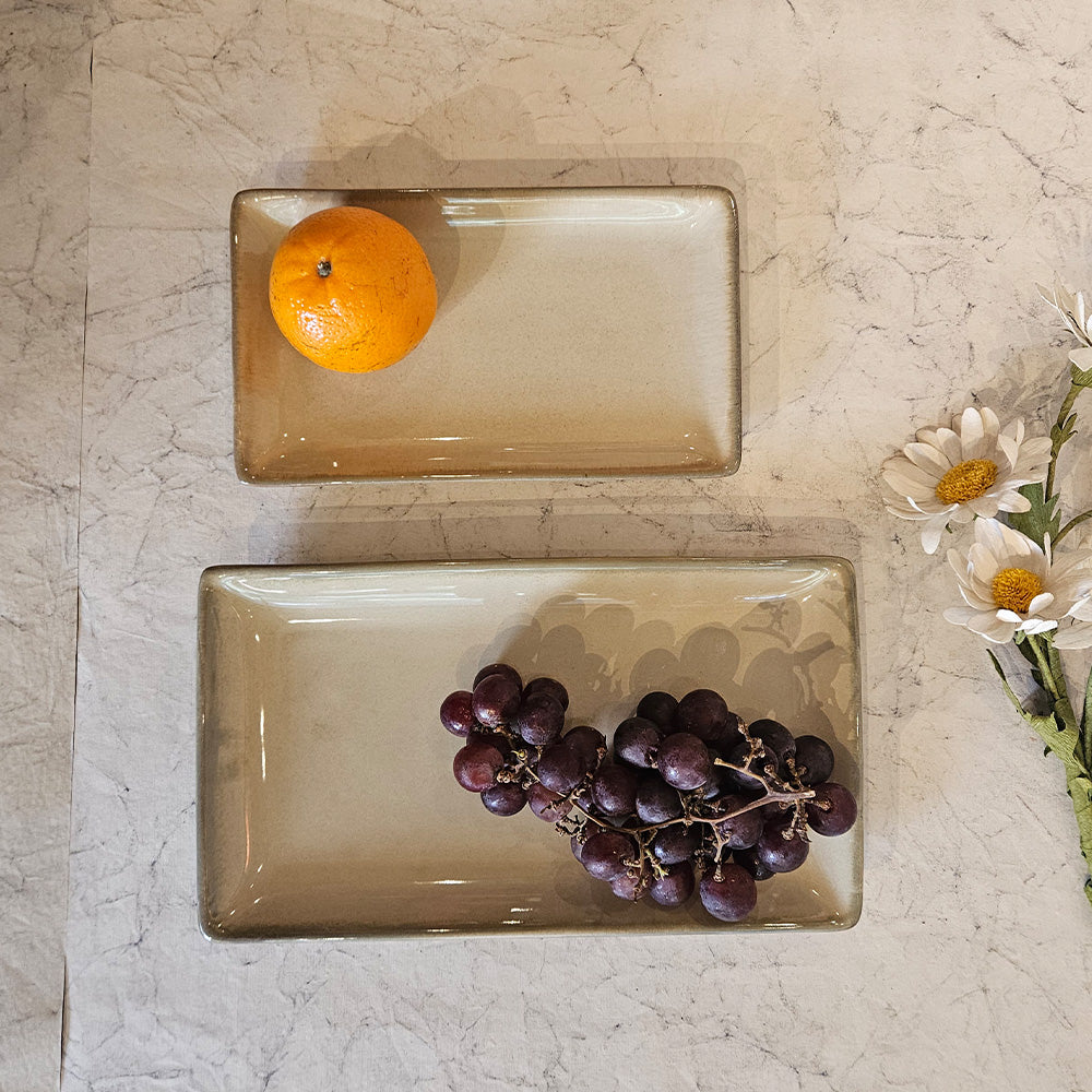 Rectangular Platter Large, Moon White - Warp