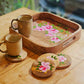 Handpainted Square Tray - Pink Azalea