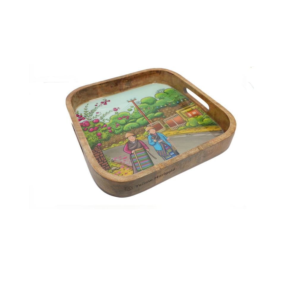Square Tray - Echoes of Dehradun - Rajpur Dreams