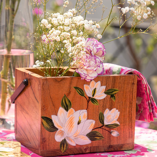 Handpainted Caddy - Sweet Magnolias