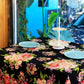 Blanche Black Floral Cotton Table Cloth