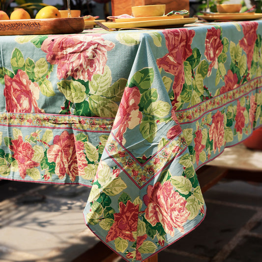 Table Cover - Austin Rose Aqua