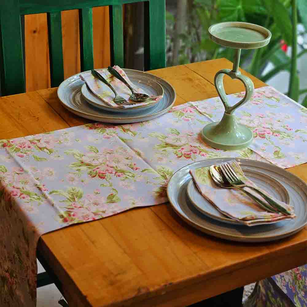 Apple Blossom Periwinkle Cotton Napkins – Set of 6