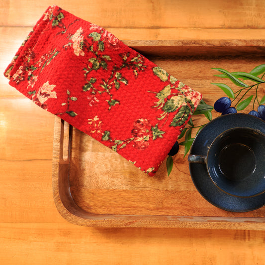 Milene Red Tea Towel – 100% Cotton (Set of 2)