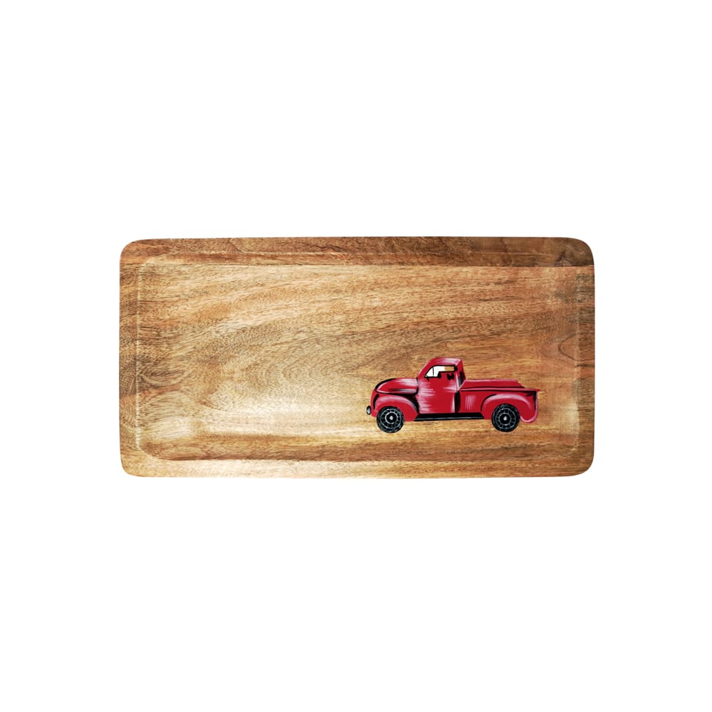 Artisan crafting the Yellow Marigold red Wagon Platter, highlighting skilled woodworking and handcrafted finish.