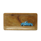 Hero image of Yellow Marigold blue Wagon Platter, artisanal wooden serving tray designed for stylish food presentation.